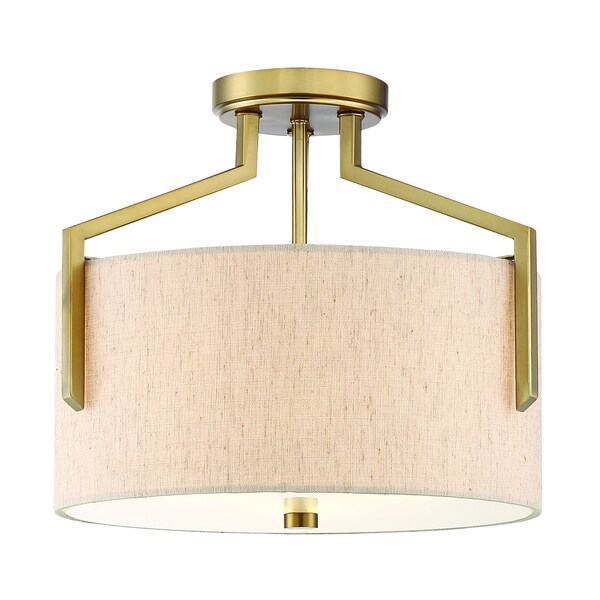 Designers Fountain 15in Elara 3-Light Brushed Gold Ceiling Light Semi Flush Mount 93911-BG - main